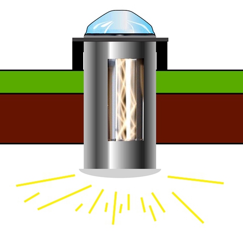 solar tubular skylights illuminates the underground space