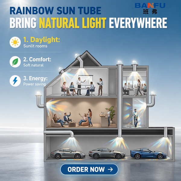 Tubular Daylighting System (TDD), also known as a light pipe daylighting system or fiber optic lighting
